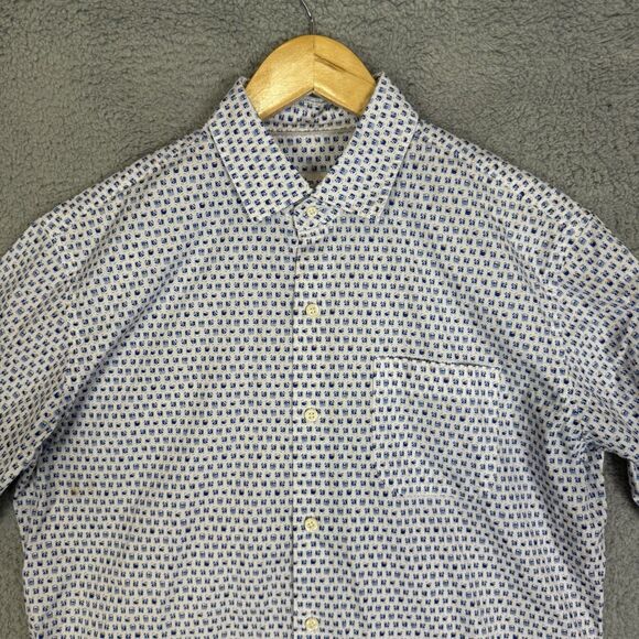 Peter Millar Shirt Mens M Cocktail Print Button Up Short Sleeve Cotton - Picture 2 of 9